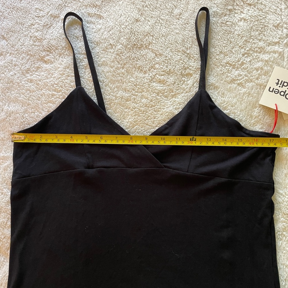 Open Edit Black Spaghetti Strap V Neck Camisole - Picture 2 of 5